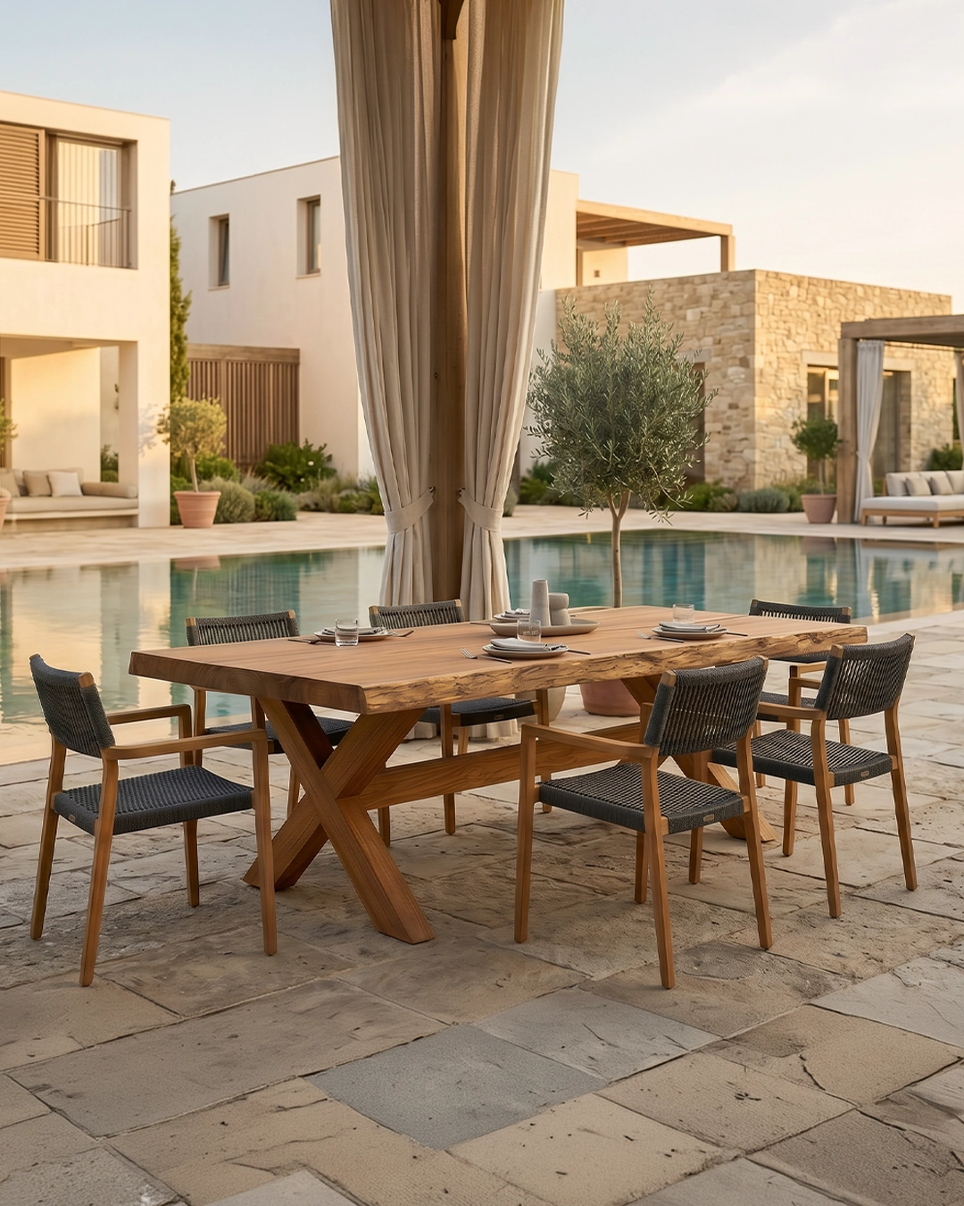 Mesa de jardim Natural Chic